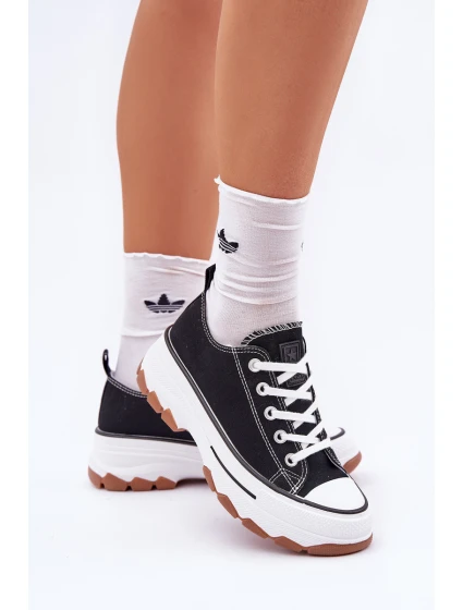 Nízké dámské tenisky na platformě černé Aradwin Nízké dámské tenisky na platformě černé Aradwin