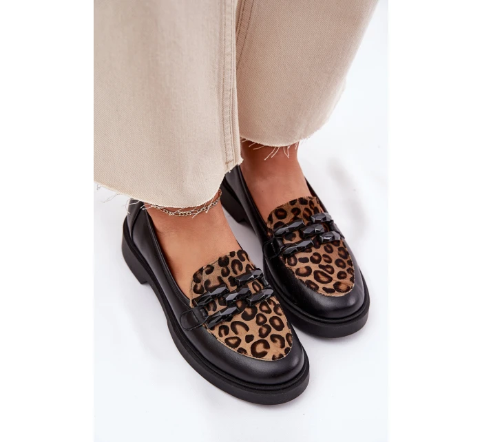 Kožené Mokasíny S Ozdobou A Černé model 21695716 - Laura Messi