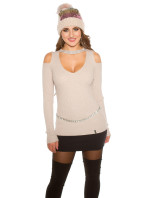Sexy KouCla Ripp jumper with Cut Out & Rivets