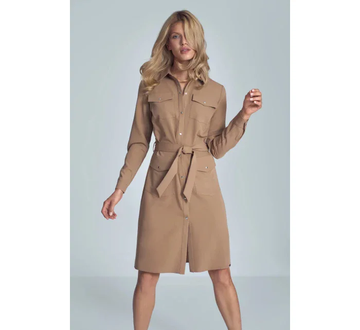 Dámské šaty M706 hnědé - Figl