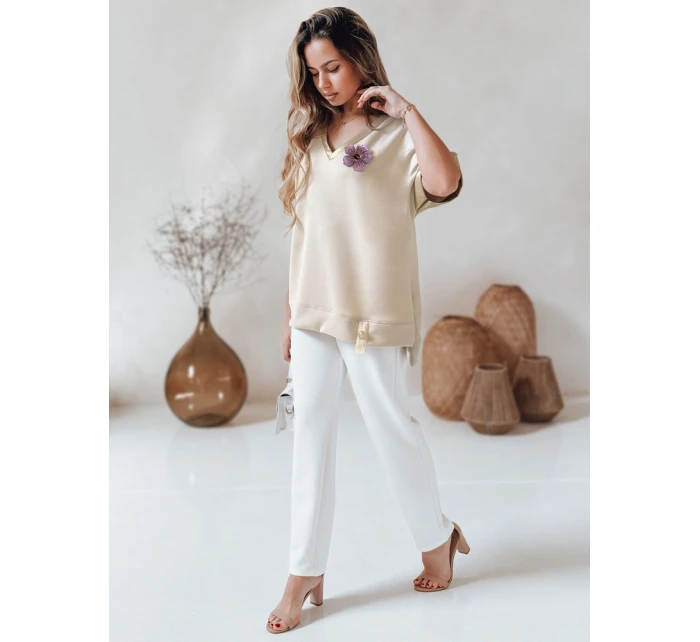 Dámská oversize halenka SHINE LOVE béžová FashionStreet RY2914