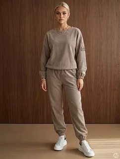 Komplet damski sztruksowy bluza i joggery fango FashionStreet AY1262