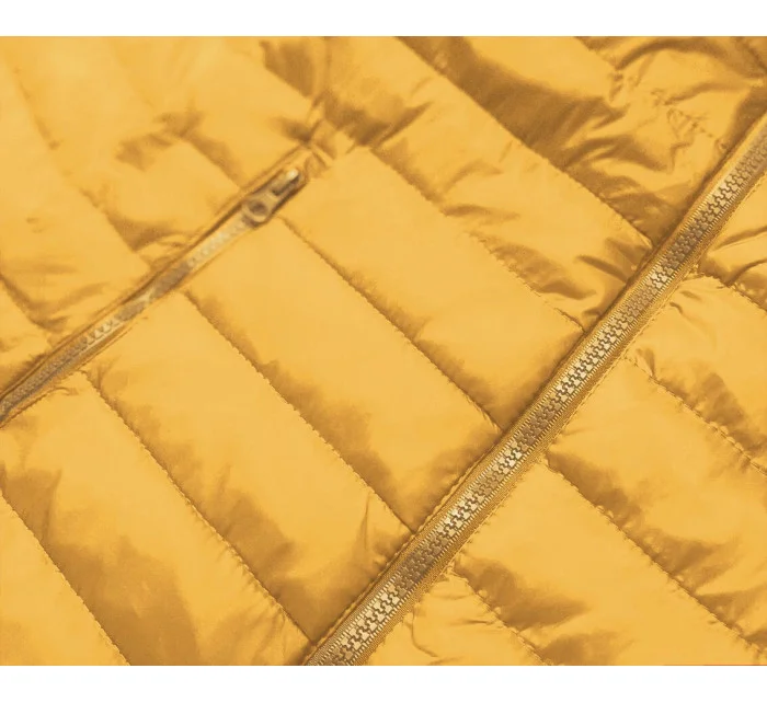 Lehká žlutá dámská prošívaná bunda (20311-333)