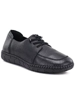 Pohodlné černé dámské kožené polobotky Jezzi model 22355132