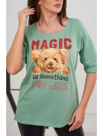 Kouzelná tmavě mátová halenka s potiskem