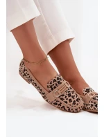 Dámské mokasíny/loafersy s panteřím vzorem Evelora – béžové Dámské mokasíny/loafersy s panteřím vzorem Evelora – béžové