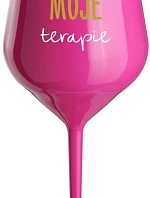 MOJE TERAPIE - růžová nerozbitná sklenice na víno 470 ml