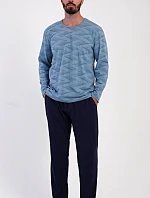 Pánské pyžamo Arnošt šedomodré - Vienetta