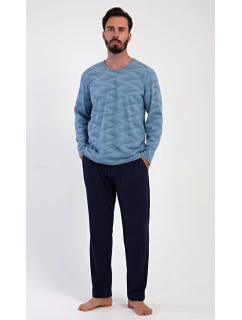 Pánské pyžamo Arnošt šedomodré - Vienetta