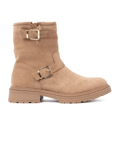 Výborné Karmelowy dámské kotníčkové boty na plochém podpatku