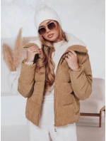 Dámská zimní manšestrová bunda TRENDYGLAM tmavě béžová FashionStreet TY4359