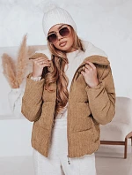 Dámská zimní manšestrová bunda TRENDYGLAM tmavě béžová FashionStreet TY4359