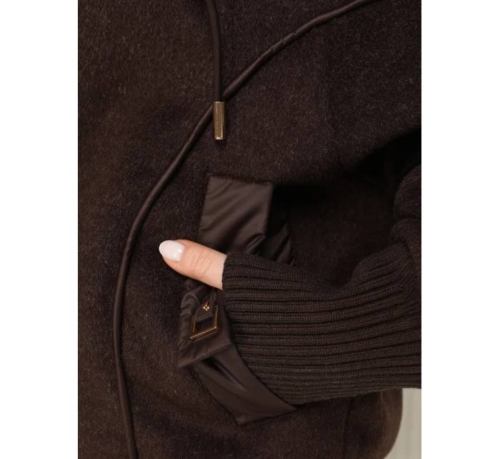 Kurtka damska przejściowa z kapturem brązowa model 22035968 - FashionStreet