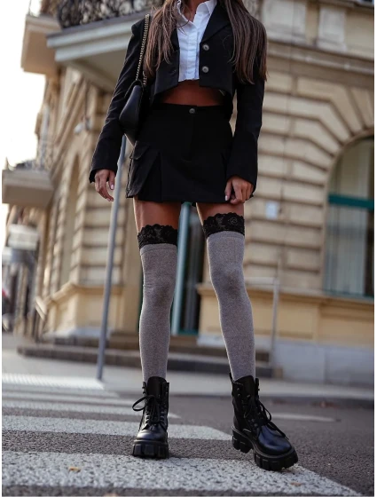 Ponožky Milena 1085 s širokou krajkou 37-41 Ponožky Milena 1085 s širokou krajkou 37-41