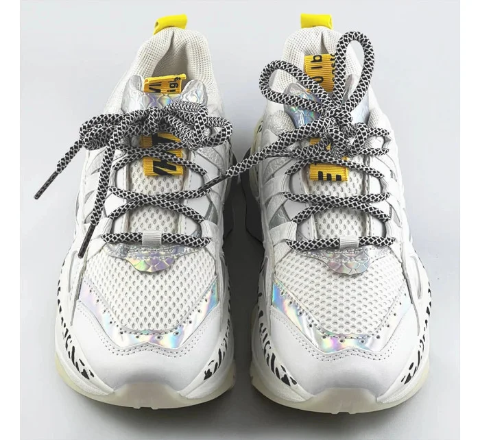 Bílé dámské seakersy s panteřím vzorem (BX1827-SP)