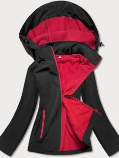 Černo-červená dámská bunda s polarem (HH017-1-5)