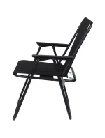 TURISTICKÉ KŘESLO S PODPRSENKAMI 52x44x75 cm SKLÁDACÍ KŘESLO ČERNÉ