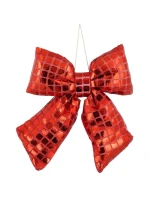 Ozdobná mašle 15x17 cm červená slída Ozdobná mašle 15x17 cm červená slída