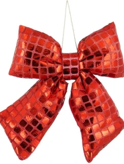 Ozdobná mašle 15x17 cm červená slída