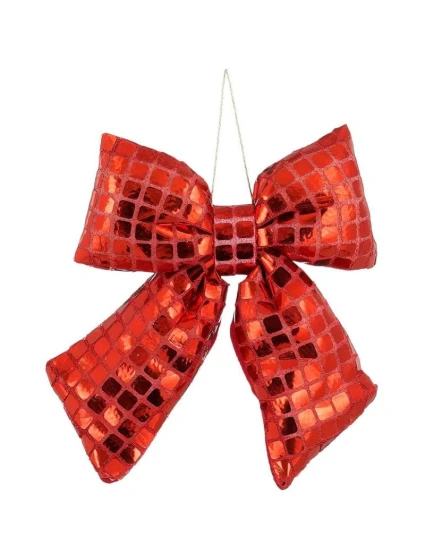 Ozdobná mašle 15x17 cm červená slída