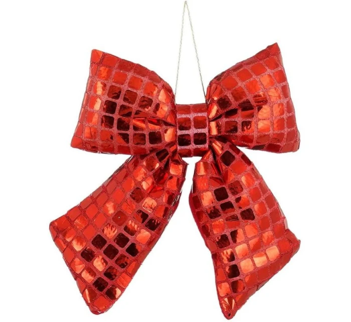 Ozdobná mašle 15x17 cm červená slída Ozdobná mašle 15x17 cm červená slída