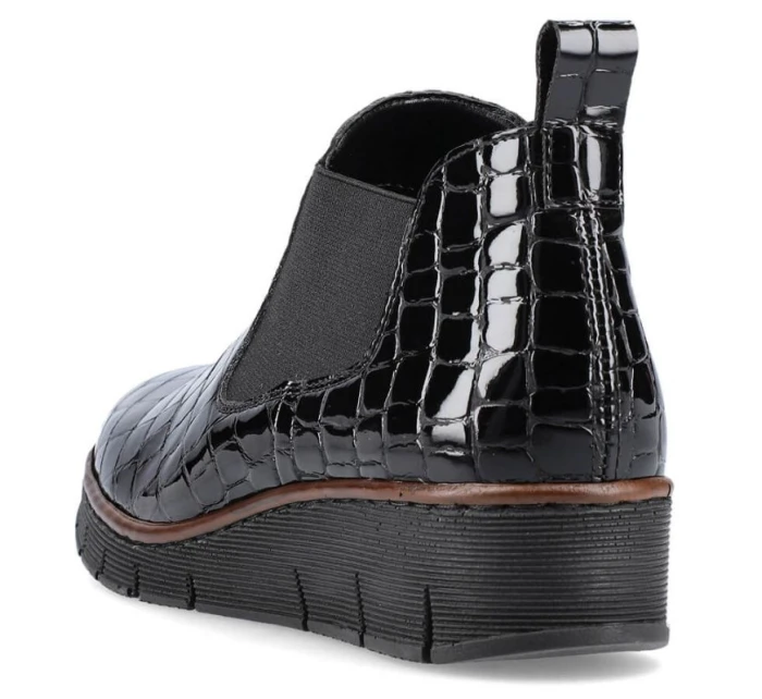 Kožené boty z hadí kůže Rieker W R474 černé Kožené boty z hadí kůže Rieker W R474 černé