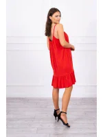 Šaty s model 21752898 páskem červené - K-Fashion