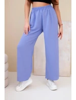 Kalhoty s širokým nohavicí fialové