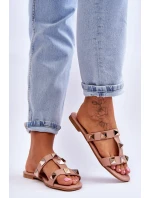 Dámské pantofle s velkými cvočky Nude model 21618010 - Boto Dámské pantofle s velkými cvočky Nude model 21618010 - Boto