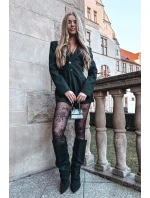 kozačky na jehlovém podpatku z veluru vyhřívané černé model 21757771 - Boto