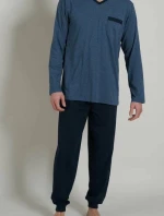 Pánské pyžamo dlouhé - 56095 4065 - modré - Bugatti