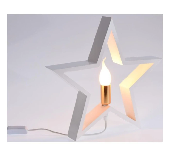 DEKORATIVNÍ HVĚZDA S LED OSVĚTLENÍM 35CM BÍLÁ