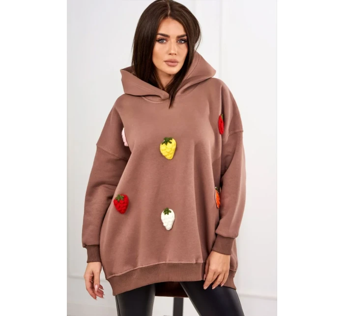 Zateplená mikina s model 19049180 motivem mocca - K-Fashion Zateplená mikina s model 19049180 motivem mocca - K-Fashion