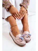 Dámské kožené mokasíny s třásněmi model 21581278 - EVENTO Dámské kožené mokasíny s třásněmi model 21581278 - EVENTO