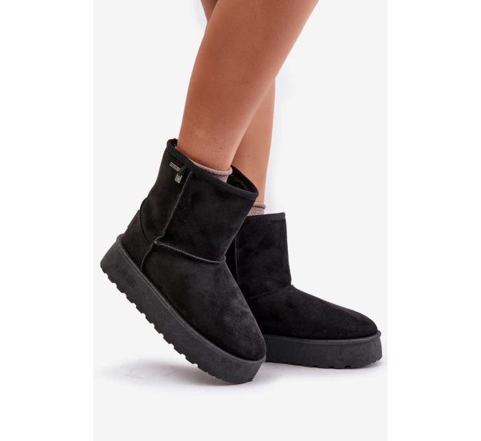 Vysoké dámské sněhule na platformě Big Star OO274898 černé