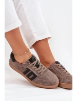 Dámské Semišové Tenisky model 21704966 Tmavě Béžové - VINCEZA