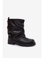 Zateplené dámské kotníkové boty s řaseným horním lemem černé Gracine Zateplené dámské kotníkové boty s řaseným horním lemem černé Gracine