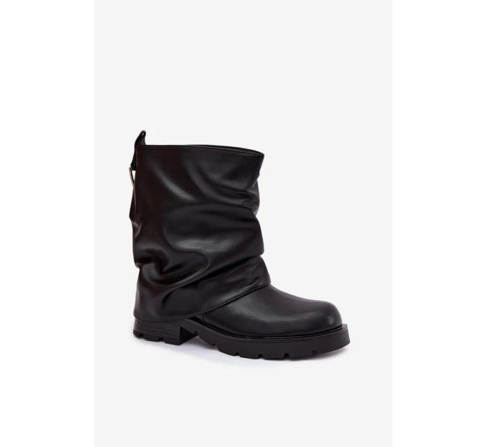 Zateplené dámské kotníkové boty s řaseným horním lemem černé Gracine Zateplené dámské kotníkové boty s řaseným horním lemem černé Gracine