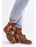 Dámské Kotníkové Boty Lu Boo Semišové s vykrojením Leopard Rock Girl Dámské Kotníkové Boty Lu Boo Semišové s vykrojením Leopard Rock Girl