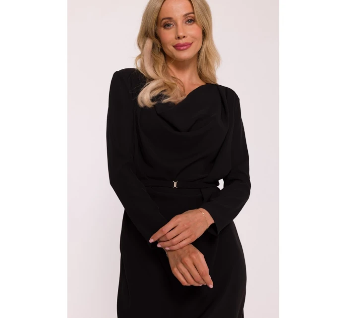 S428 Šaty s výstřihem - černé S428 Šaty s výstřihem - černé