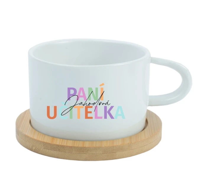 Personalizovaný keramický hrníček Makronka pro paní učitelku/pana učitele 