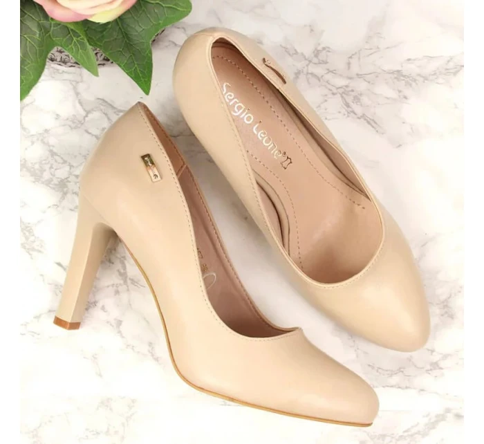 Dámské lodičky SK3J 04-2023 Béžová - Sergio Leone