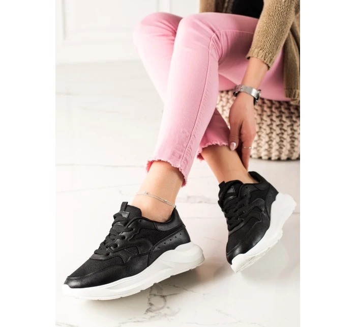 Trendy tenisky černé dámské bez podpatku Trendy tenisky černé dámské bez podpatku