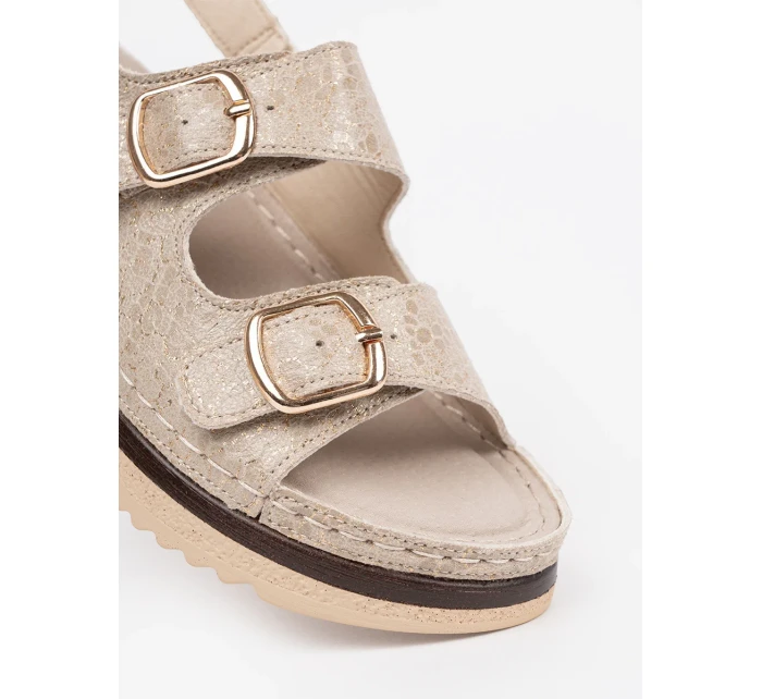 Exkluzívní hnědé dámské  sandály platforma