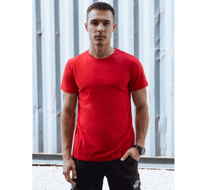 Pánské tričko bez potisku červené model 21978160 - Dstreet Pánské tričko bez potisku červené model 21978160 - Dstreet