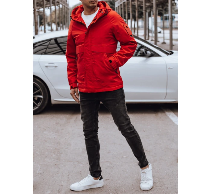 Pánská přechodná bunda s kapucí červená FashionStreet TX4880