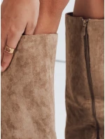 Dámské semišové boty s širokým khaki svrškem Dstreet model 21992291 - FashionStreet