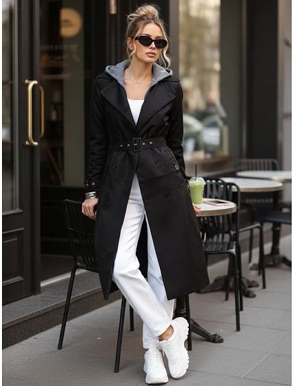 damski z kapturem czarny model 22092203 - FashionStreet