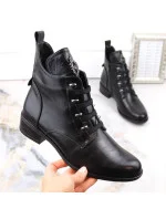 Ploché zateplené boty na podpatku Jezzi W JEZ412A černá Ploché zateplené boty na podpatku Jezzi W JEZ412A černá