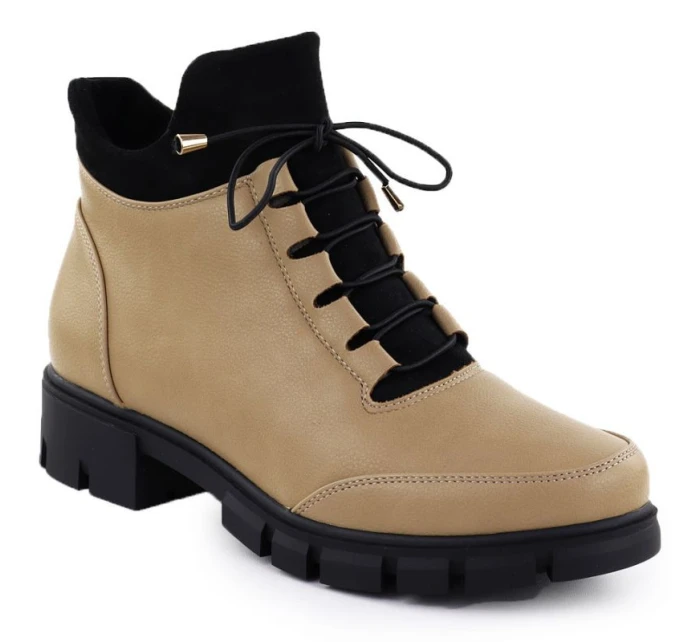 Béžové dámské boty model 21905622 - JEZZI Béžové dámské boty model 21905622 - JEZZI